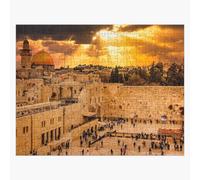 Puzzle en bois Rayons célestes au coucher du soleil sur le Mur des Lamentations (Mur Occidental) 300 pièces 38x26 cm jouet décoration mur