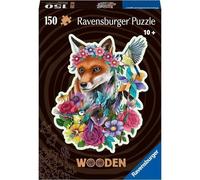 Puzzle en bois Renard coloré, 150 pièces robustes et naturelles, dont 15 fantaisies en bois, qualité premium - Pour enfants