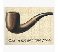 Puzzle En Bois René Magritte - La Trahison Des Images - Ceci N'est Pas Une Pipe 300 Pièces 38x26 Cm Jouet Décoration Mur