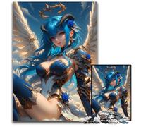 Puzzle en Bois représentant Un Ange aux Cheveux Bleus pour Adultes idéal pour la décoration de la Maison idéal comme Cadeau de Noël ou du Nouvel an pour Les Adolescents 1 000 pièces (75 x 50 cm)
