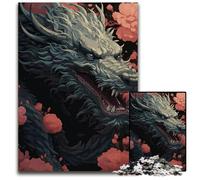 Puzzle en Bois représentant Un Dragon Japonais Dangereux 1 000 pièces pour Adultes et Adolescents idéal comme Cadeau de Vacances (75 x 50 cm)