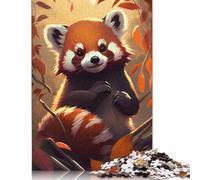 Puzzle en Bois représentant Un Panda Roux, 1 000 pièces, idéal pour Les Adultes, idéal comme Cadeau (75 x 50 cm).