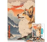 Puzzle en Bois représentant Un Welsh Corgi,1000 pièces,pour Adultes Jeu de mémoire,Assemblage sécurisé et Solide,favorisant la création de Liens significatifs (50x75cm)