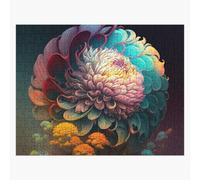 Puzzle en bois Rêves de chrysanthèmes 300 pièces 38x26 cm jouet décoration mu