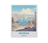 Puzzle en Bois，Riviera française，1000 Pièces Puzzles Jeu De Jouets Interactifs, Scies Sauteuses Classiques（75x50cm）-HS100