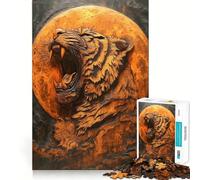 Puzzle en Bois sculpté de Tigre de 1000 pièces pour Adultes, Jeu de réflexion Stimulant, Jeu de Groupe, découpe Nette, Joli Cadeau 38x26cm