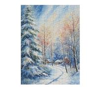 Puzzle en Bois Snowy Hamlet pour Adultes, Format 500 PCS | Un moment puzzle à partager - une progression régulière pendant une soirée calme.