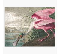 Puzzle en bois Spatule rosée - John James Audubon 300 pièces 38x26 cm jouet décoration mur