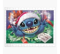 Puzzle en bois Stitch et Lilo joyeux Noël 300 pièces 38x26 cm jouet décoration mur