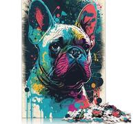 Puzzle en Bois Style Bouledogue français pour Adultes et Adolescents. Puzzle Durable pour Adultes | Jeux de 500 pièces (52 x 38 cm).