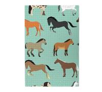Puzzle en Bois Style Plat Chevaux, 1000 pièces, pour Adultes