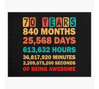 Puzzle En Bois T-Shirt 70e Anniversaire, Cadeaux Pour 70 Ans 300 Pièces 38x26 Cm Jouet Décoration Mura