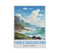 Puzzle en Bois，Table Mountain Afrique du Sud, Affiche de Voyage Vintage，1000 Pièces Puzzles Jeu De Jouets Interactifs, Scies Sauteuses Classiques（75x50cm）-AM7