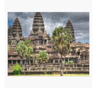 Puzzle en bois Temple d'Angkor Wat au Cambodge 300 pièces 38x26 cm jouet décoration mura