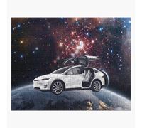 Puzzle en bois Tesla Universe Space Car 300 pièces 38x26 cm jouet décoration mura