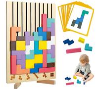 Puzzle en Bois Tetris,Casse-tête en Bois,Jouets éducatifs,Intelligence Jigsaw,Cerveau Jouet,Coloré Blocs Géométriques Tetris,Jeux Montessori 3 4 5 6 Ans,Cadeau pour Enfant
