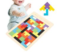 Puzzle en bois Tetris Casse-tête - Jouet éducatif pour bébé - 42 blocs - Tableaux et peintures