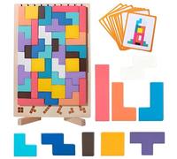 Puzzle en Bois Tetris, Moxiewell Puzzle 3D Jeux Montessori, Intelligence Jigsaw Casse-tête, Jouet Intelligent Cadeaux Éducatifs, Coloré Blocs Géométriques Tetris, Cadeau pour Enfants Adultes