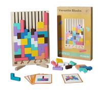 Puzzle en Bois Tetris, Moxiewell Puzzle 3D Jeux Montessori, Intelligence Jigsaw Casse-tête, Jouet Intelligent Cadeaux Éducatifs, Coloré Blocs Géométriques Tetris, Cadeau pour Enfants Adultes