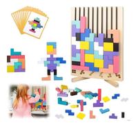 Puzzle en bois Tetris | Puzzle 3D Jouet éducatif |Jouet Montessori 3 4 5 6 ans |Intelligence Jigsaw, Jouet cerveau,multicolore,blocs