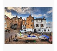 Puzzle en bois The Bay Hotel - Robin Hoods Bay, Yorkshire du Nord 300 pièces 38x26 cm jouet décoration mura