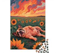Puzzle en Bois Thématique 1000 Pièces - Bouledogue français | Voyage Imaginaire pour Petits Et Grands | Expérience De Montage Immersive