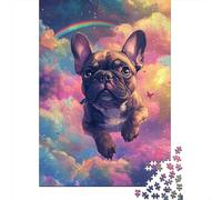 Puzzle en Bois Thématique 1000 Pièces - Bouledogue français | Voyage Imaginaire pour Petits Et Grands | Expérience De Montage Immersive