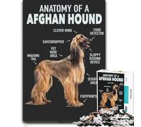 Puzzle en Bois Thématique Afghan Hound Anatomy pour Adultes, 500 PCS