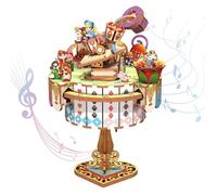 Puzzle en bois - TQ073 - Boîte à musique rotative - Kit 3D DIY 3-5h - Décor Alice's Tea Party