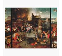 Puzzle en bois Triptyque de la Tentation de saint Antoine de Jérôme Bosch 300 pièces 38x26 cm jouet décoration mu