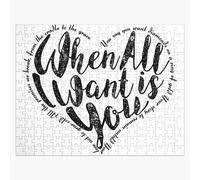 Puzzle en bois U2 tout ce que je veux c'est ton coeur 300 pièces 38x26 cm jouet décoration mur