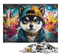 Puzzle en Bois Urban Canine Art 300 pièces, Cadeau de Noël pour Adolescents, Puzzle Amusant (40 x 28 cm)