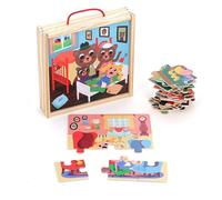 Puzzle en bois - VILAC - 4 en 1 - Design Ingela P. Arrhenius - 36 pièces - 2 ans et plus