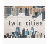 Puzzle en bois Villes jumelles Minneapolis et Saint Paul Minnesota 300 pièces 38x26 cm jouet décoration mura