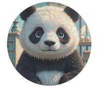 Puzzle en bois visage de panda pour adulte - 195 pièces - Puzzle unique en forme d'animal avec boîte - Jeu familial amusant - Décoration murale - Cadeau pour homme et femme
