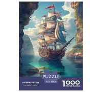 Puzzle en Bois Voiliers Artistiques Classiques Jouets Défi Cadeau Unique Beautiful Paysage Véhicule 1000 Pièces Divertissement Adultes Et Enfants 38x26cm/1000pcs