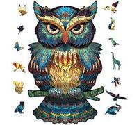 Puzzle en Bois VORMOR Puzzle 3D Forme Animaux Coloré pour Adultes et Enfants - Hibou Multicolore
