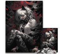 Puzzle en Bois Wolf Girl 1000 pièces pour Adultes idée Cadeau d'anniversaire Jeu Stimulant pour Le Cerveau 1000 pièces (75 x 50 cm)
