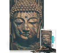 Puzzle en Bois Zen Nature Bouddha 1000 pièces Jeu de réflexion et d'exercice Emboîtement précis sans espaces Défi cérébral interactif pour la Maison (38x52cm)