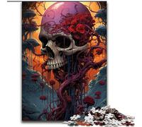 Puzzle en Carton 1000 pièces avec têtes de Mort colorées, pour Les Anniversaires, Noël, Halloween, Thanksgiving et Pâques, Taille 38x26cm