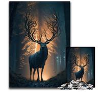 Puzzle en Carton 1000 pièces Cerf Mythique, idéal pour Les Adolescents et la décoration intérieure, 26x38cm