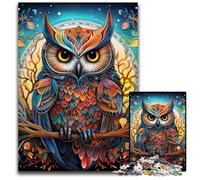 Puzzle en Carton 1000 pièces Chouette colorée pour Adultes et Adolescents, idéal comme Cadeau d'anniversaire ou de Vacances 26x38cm / 10,23x14,96 Pouces