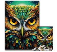 Puzzle en Carton 1000 pièces Chouette colorée pour Adultes et Adolescents, idéal comme Cadeau d'anniversaire ou de Vacances 26x38cm / 10,23x14,96 Pouces