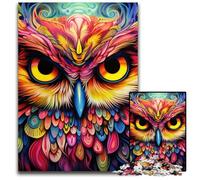 Puzzle en Carton 1000 pièces Chouette Rose pour Adultes, Divertissement Relaxant, Cadeau de Noël idéal et décoration d'intérieur 26x38cm / 10,23x14,96 Pouces