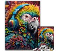 Puzzle en Carton 1000 pièces Perroquet coloré pour Adultes, Casse-tête Stimulant pour Adolescents, soirée de Jeux en Famille Amusante 26x38cm / 10,23x14,96 Pouces