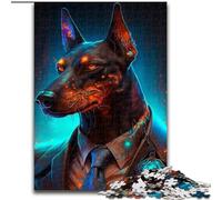 Puzzle en Carton 1000 pièces pour Adultes Boss Doberman. Dimensions : 38x26cm. Décoration idéale pour la Maison ou Le Bureau, Cadeau de Noël idéal.