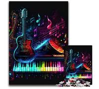 Puzzle en Carton 1000 pièces pour Adultes, Musique Live, néon, Casse-tête Stimulant pour Adolescents, soirée de Jeux en Famille, 26x38cm