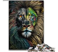 Puzzle en Carton 1000 pièces représentant Un Beau Lion, idéal pour la décoration de la Maison, idéal comme Cadeau de Noël ou de Nouvel an pour Les Adolescents, Taille 26x38cm