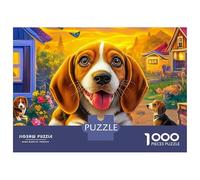 Puzzle en Carton Beagle 1000 pièces « Ville Joyeuse et Souriante » pour débutants et Adultes. Activité de Loisirs et de détente à Domicile. Dimensions : 70 x 50 cm.