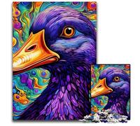 Puzzle en Carton coloré Canard Violet 1000 pièces pour Adultes, Casse-tête Stimulant pour Adolescents, soirée de Jeux en Famille Amusante 26x38cm / 10,23x14,96 Pouces